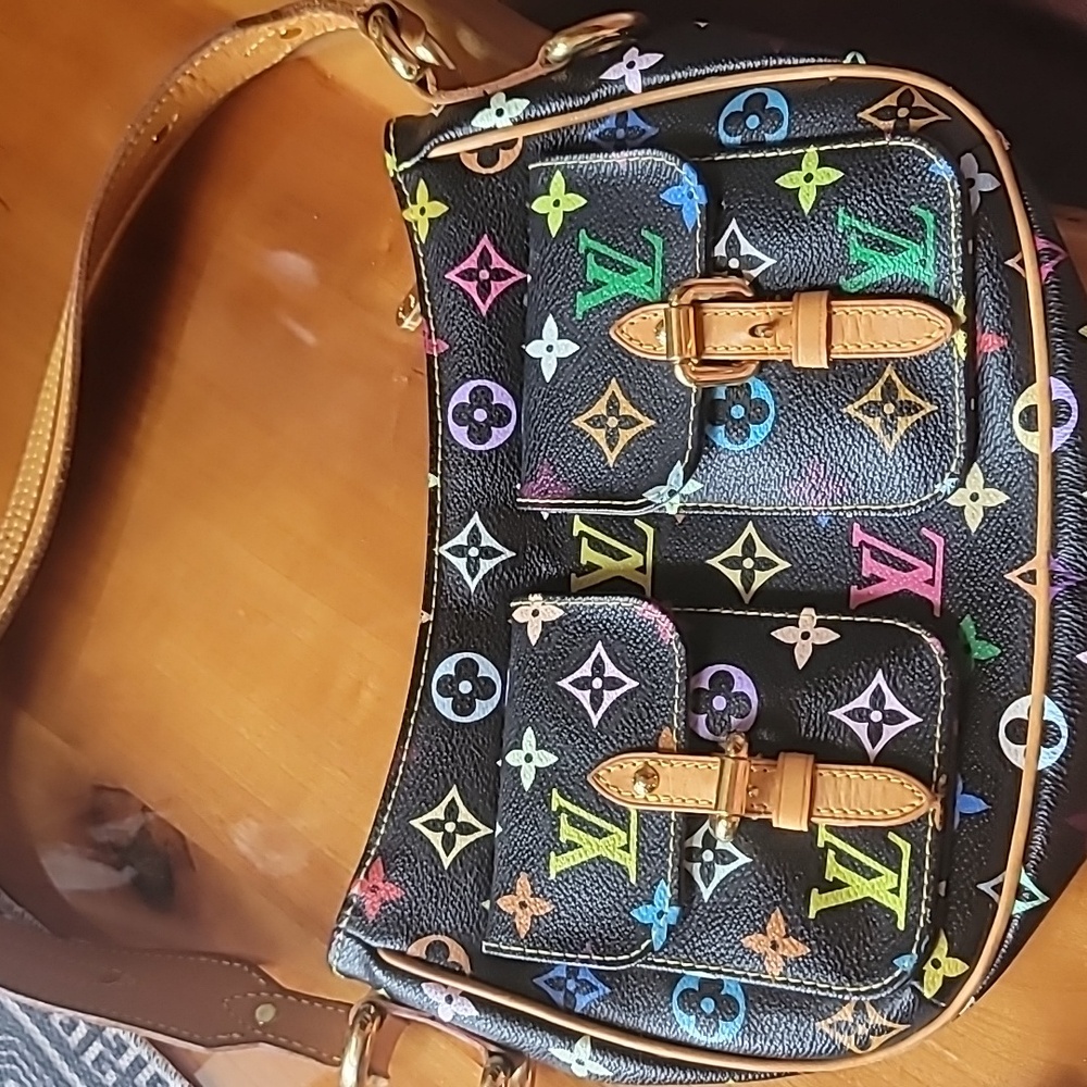 Louis Vuitton Black and Gold Hobo Bag